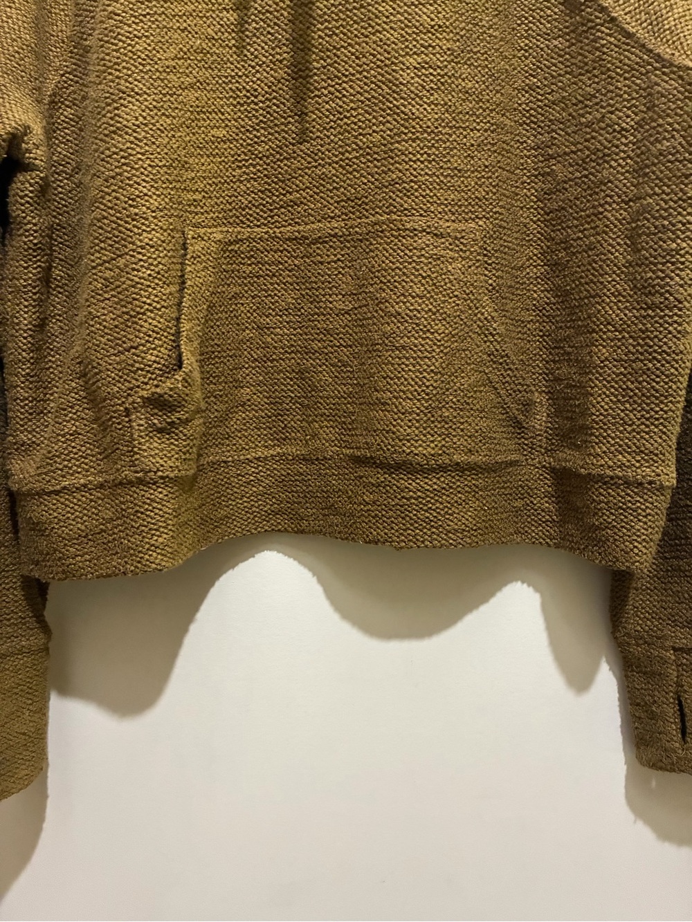Aerie Knit Funnel Neck Hoodie Large Olive Chartreuse Green - Picture 5 of 10